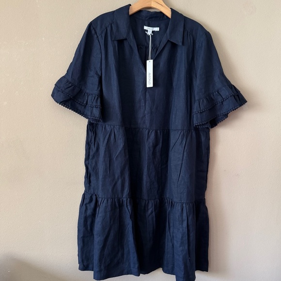 NWT Chico's Linen Classic Navy Sundress Size 18 - Picture 2 of 8